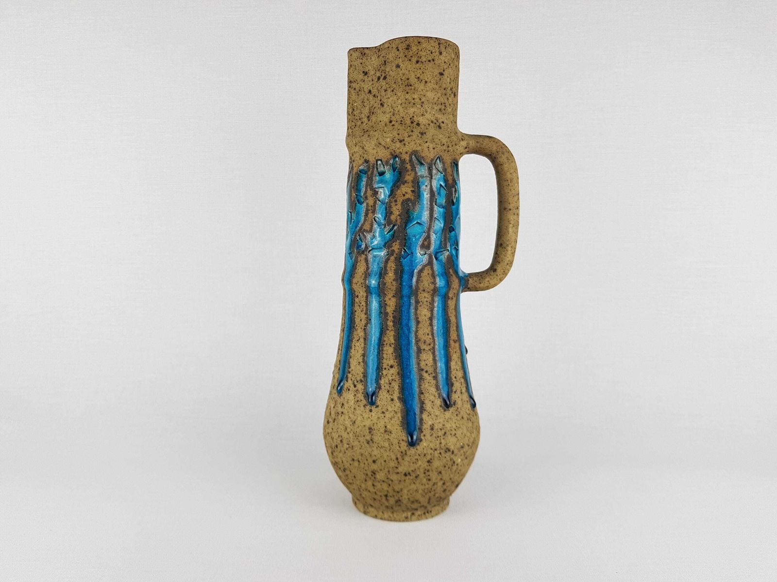 Rare Vintage éva Bod Jug Vase – Turquoise Blue Hungarian Ceramic Art – Mid Century Modern 1960 70