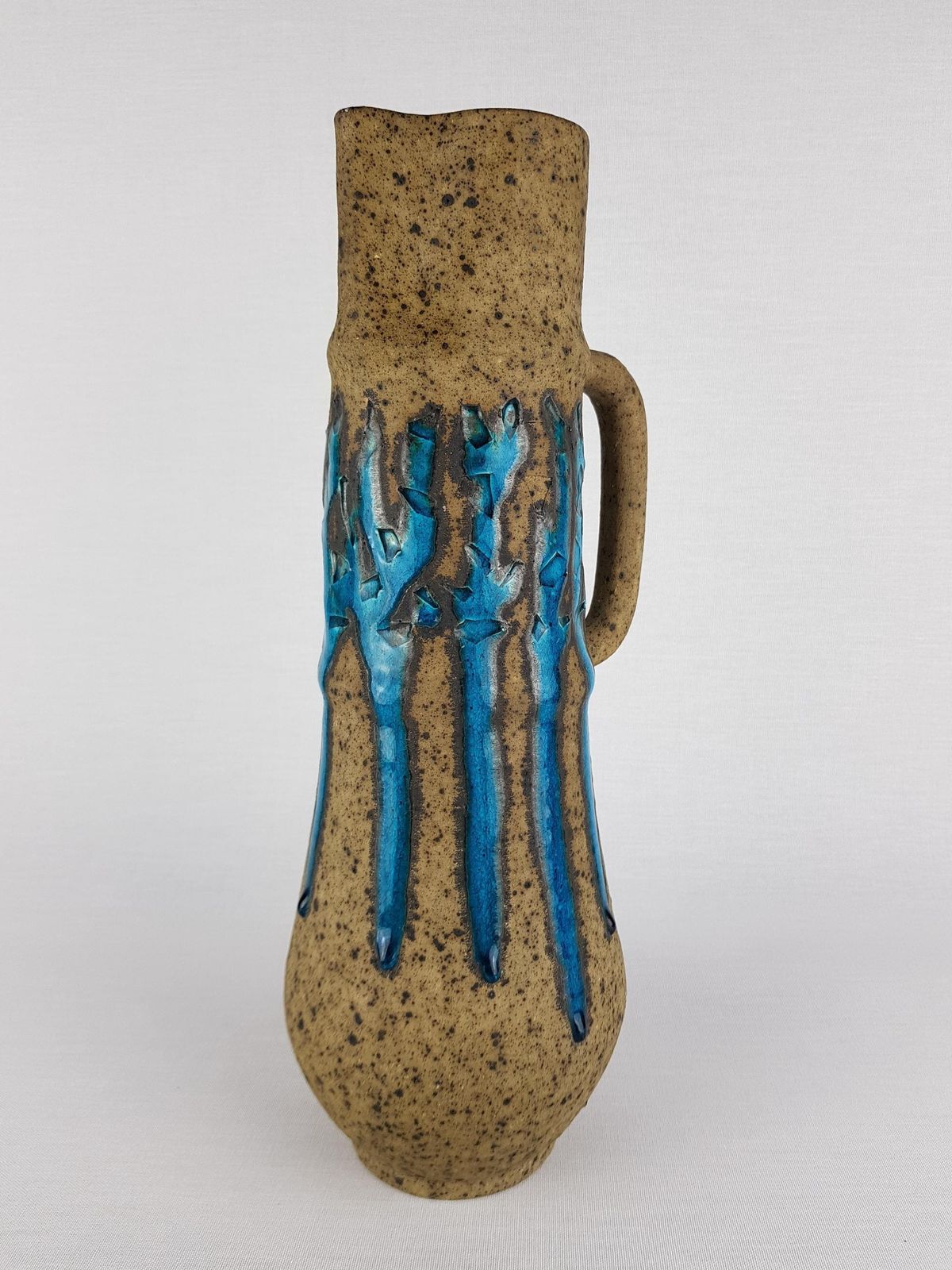 Rare Vintage éva Bod Jug Vase – Turquoise Blue Hungarian Ceramic Art – Mid Century Modern 1960 70 photo 320.0
