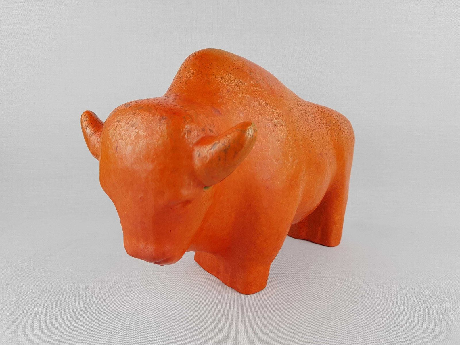 Xl Vintage Ruscha Keramik Bull With Vulkano Decor West German Pottery 1960s By Kurt Tschörner photo 353.0
