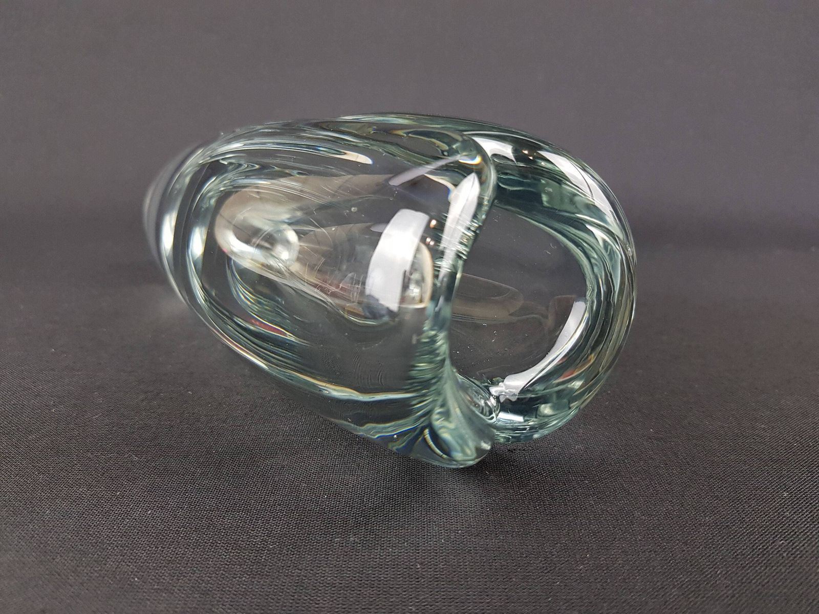 Vintage Signed Nuutajärvi Notsjö Glass Vase By K. Franck Finland Scandinavia 1958s photo for sale