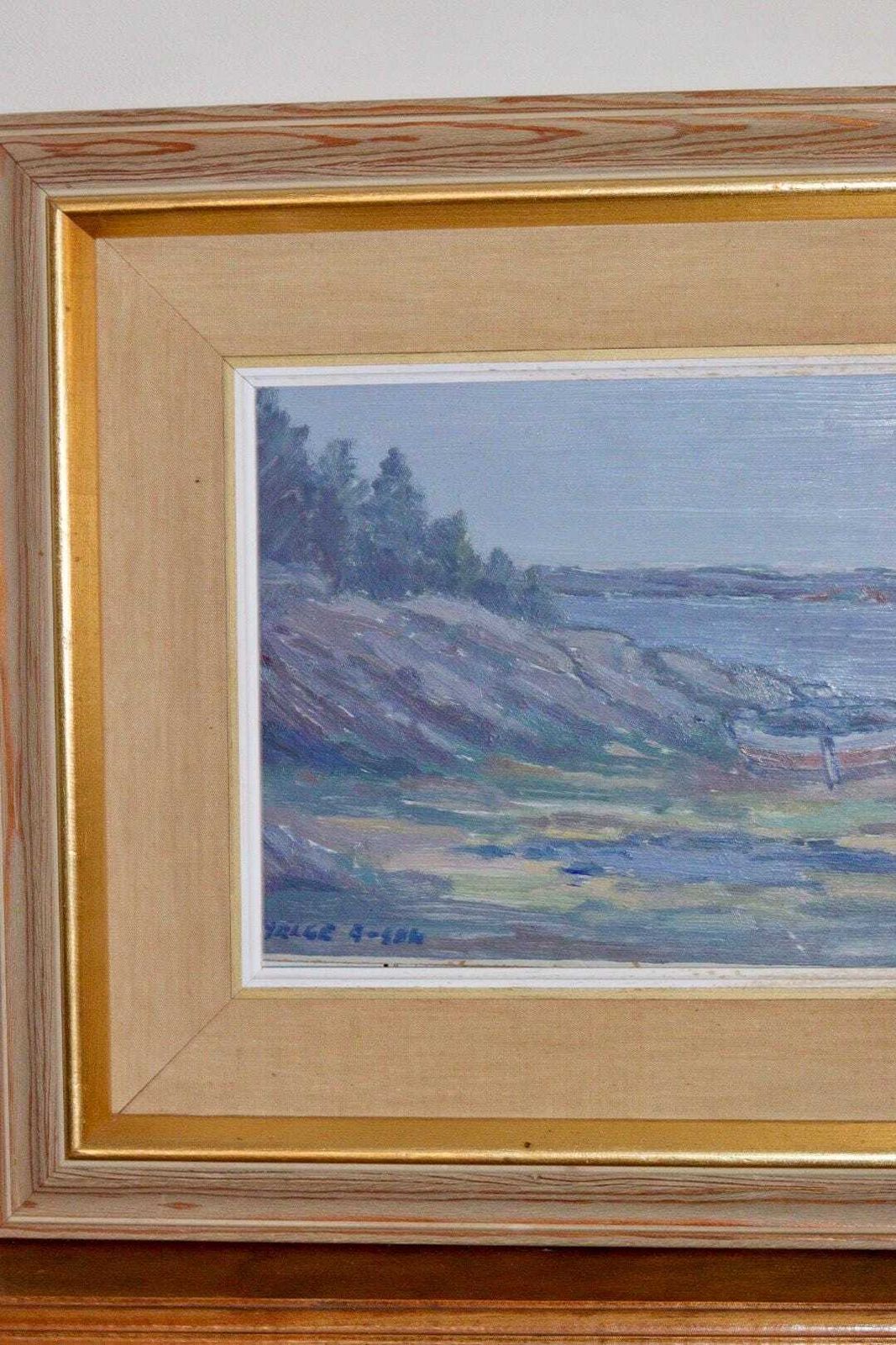 Mid 20th Century Original Swedish Oil On Panel – Landscape – Helge Andersson – Vintage & Framed, 48 X 39 Cm / 18.9 X 15.4 In photo Art