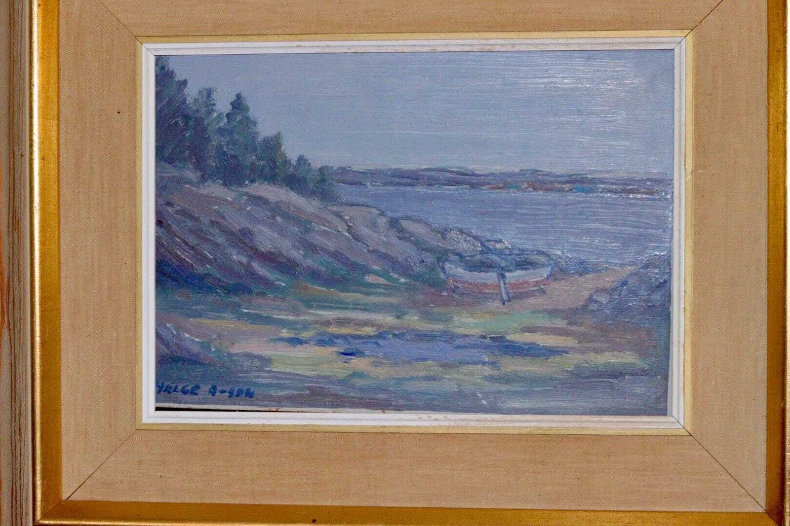 Mid 20th Century Original Swedish Oil On Panel – Landscape – Helge Andersson – Vintage & Framed, 48 X 39 Cm / 18.9 X 15.4 In photo vinterior