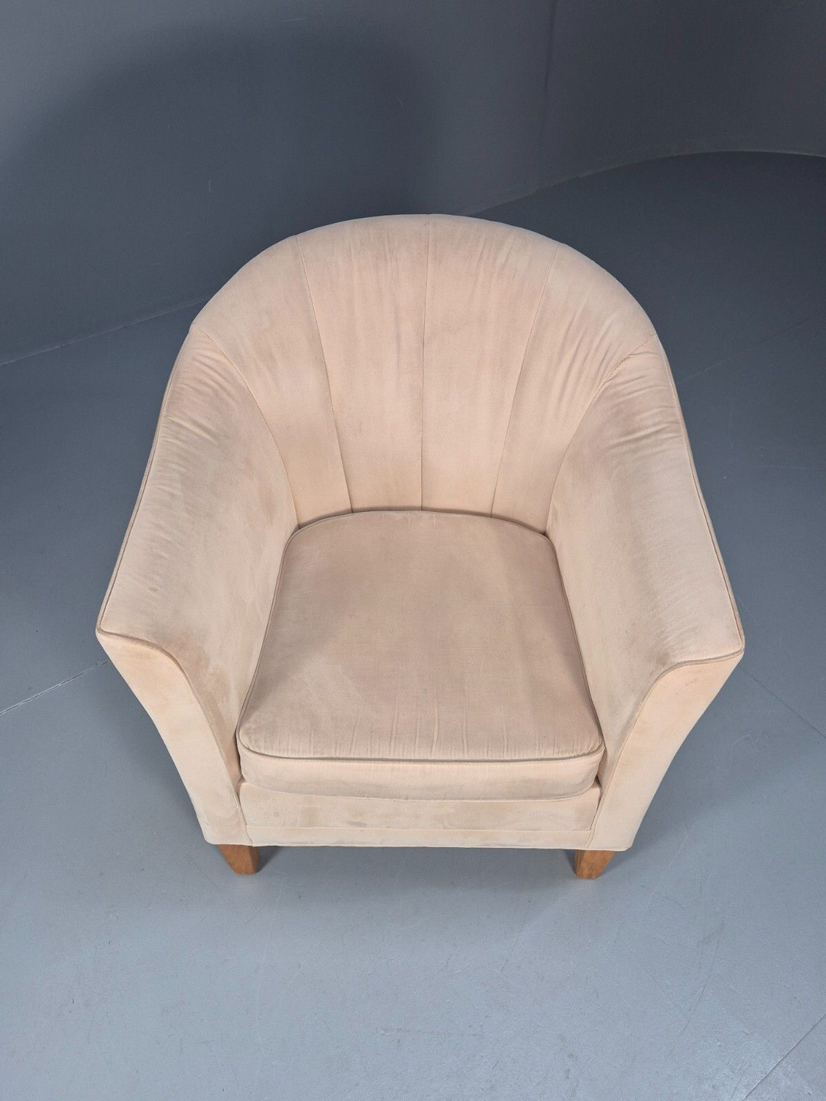 Mordern Danish Cream Faux Suede Tub Chair Beech Legs Eb9308 Mnor photo furniture