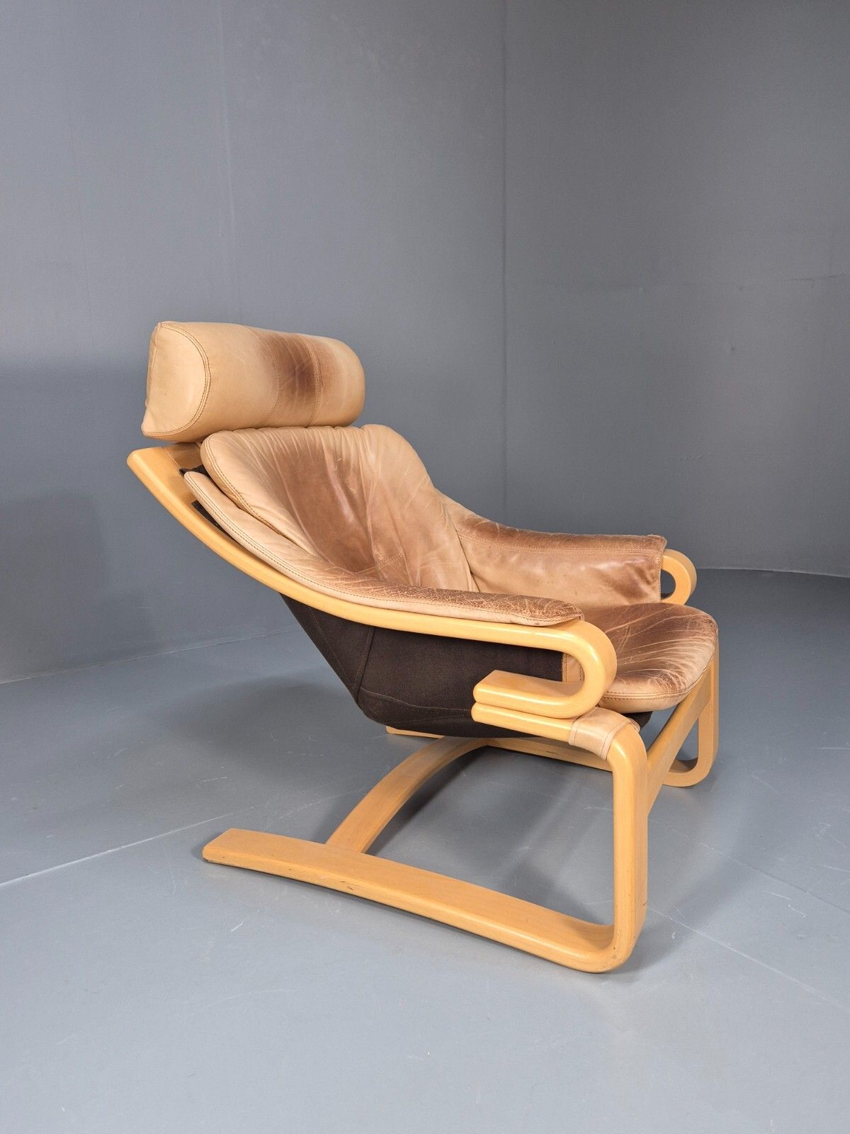 Vintage Danish Skippers Bentwood And Leather Apollo Lounge Chair Eb9268 Mben photo vinterior