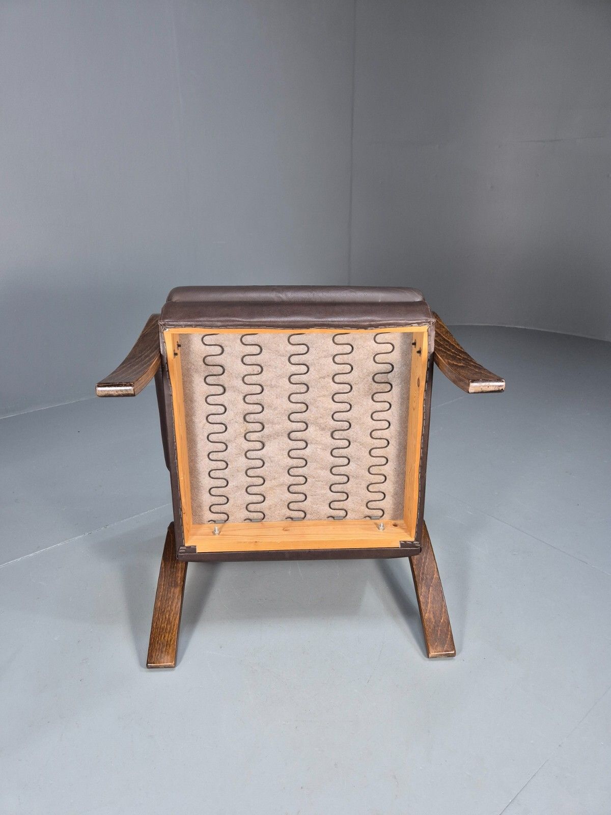 Vintage Danish Brown Leather Lounge Chair Bentwood Frame 1970s Retro Eb9287 Mben photo buy
