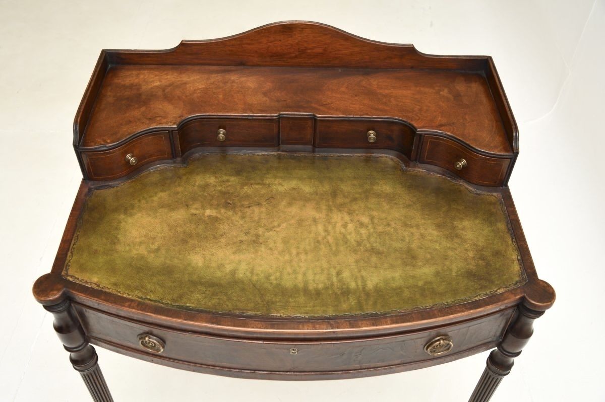 photo for sale Antique Inlaid Mahogany Sheraton Style Escritoire Desk