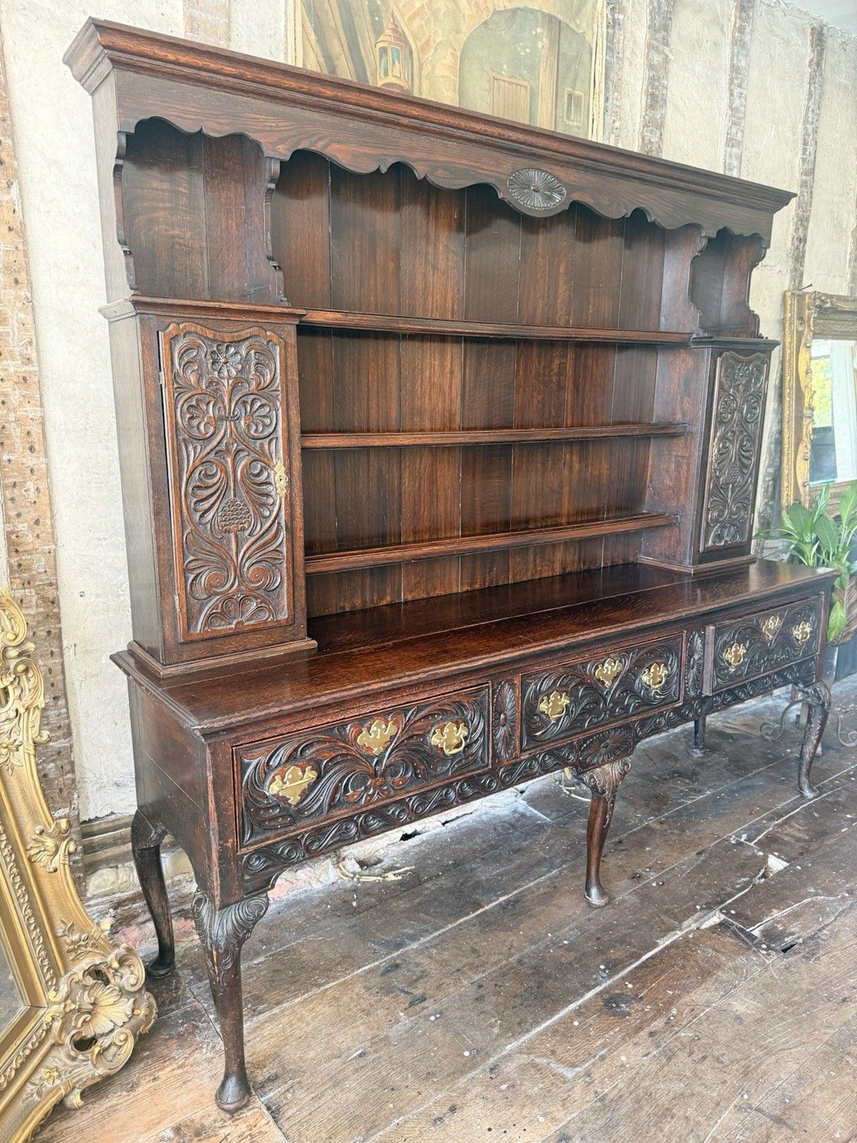 Fine Quality Important Rare Antique Oak Welsh Dresser Sideboard Stamped Rg photo for sale