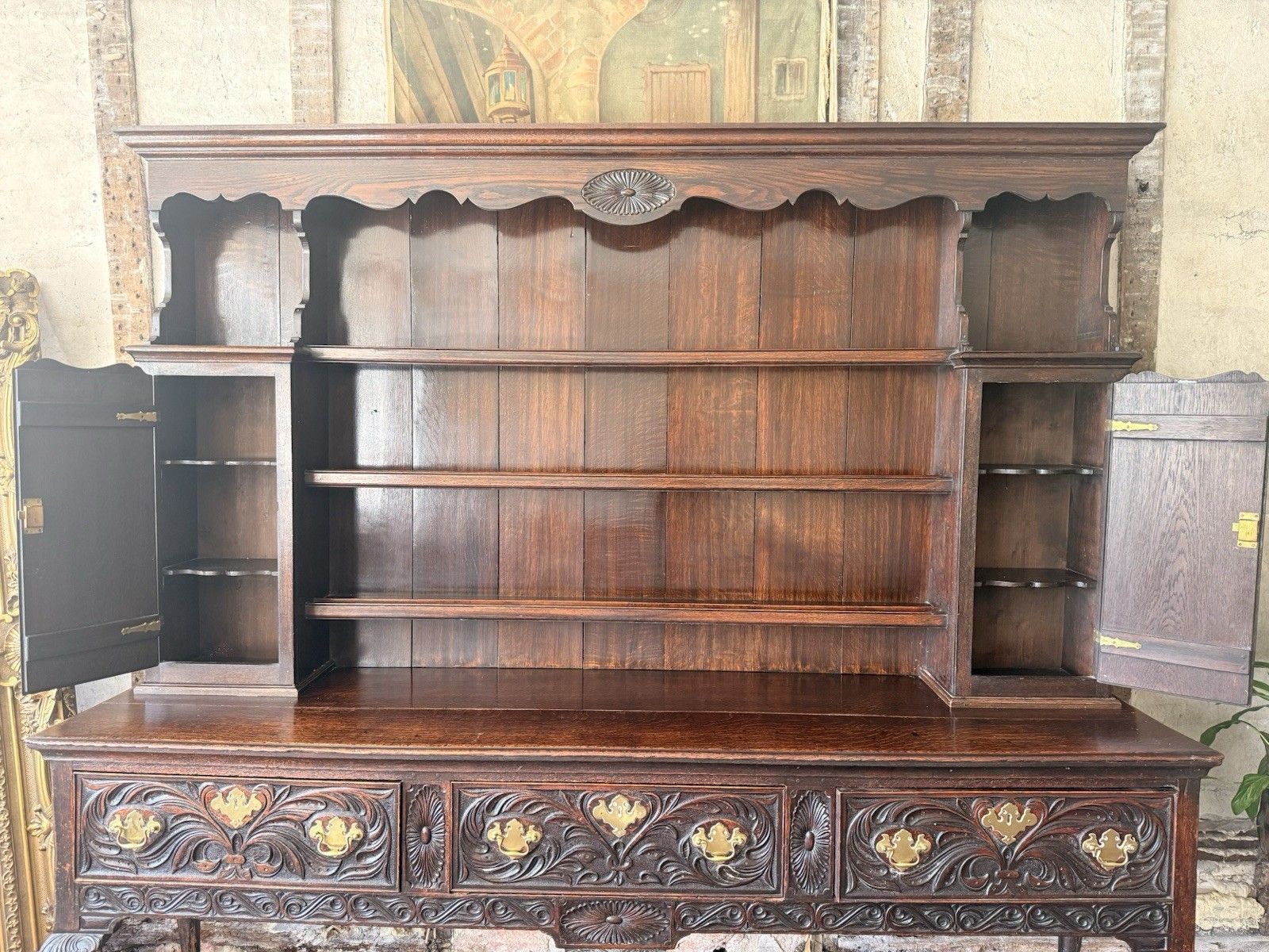 photo for sale Fine Quality Important Rare Antique Oak Welsh Dresser Sideboard Stamped Rg