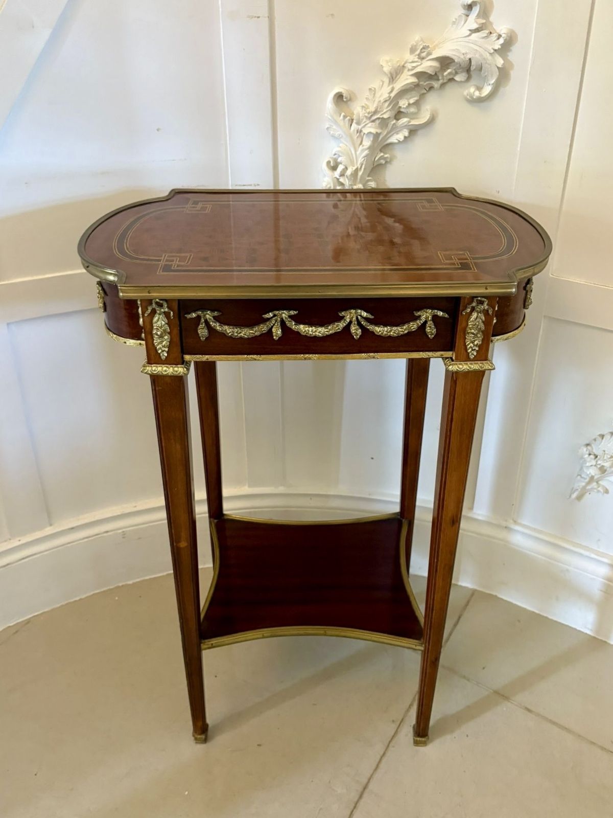 Outstanding Quality Antique Early 20th Century Mahogany And Ormolu Mounted Side Table