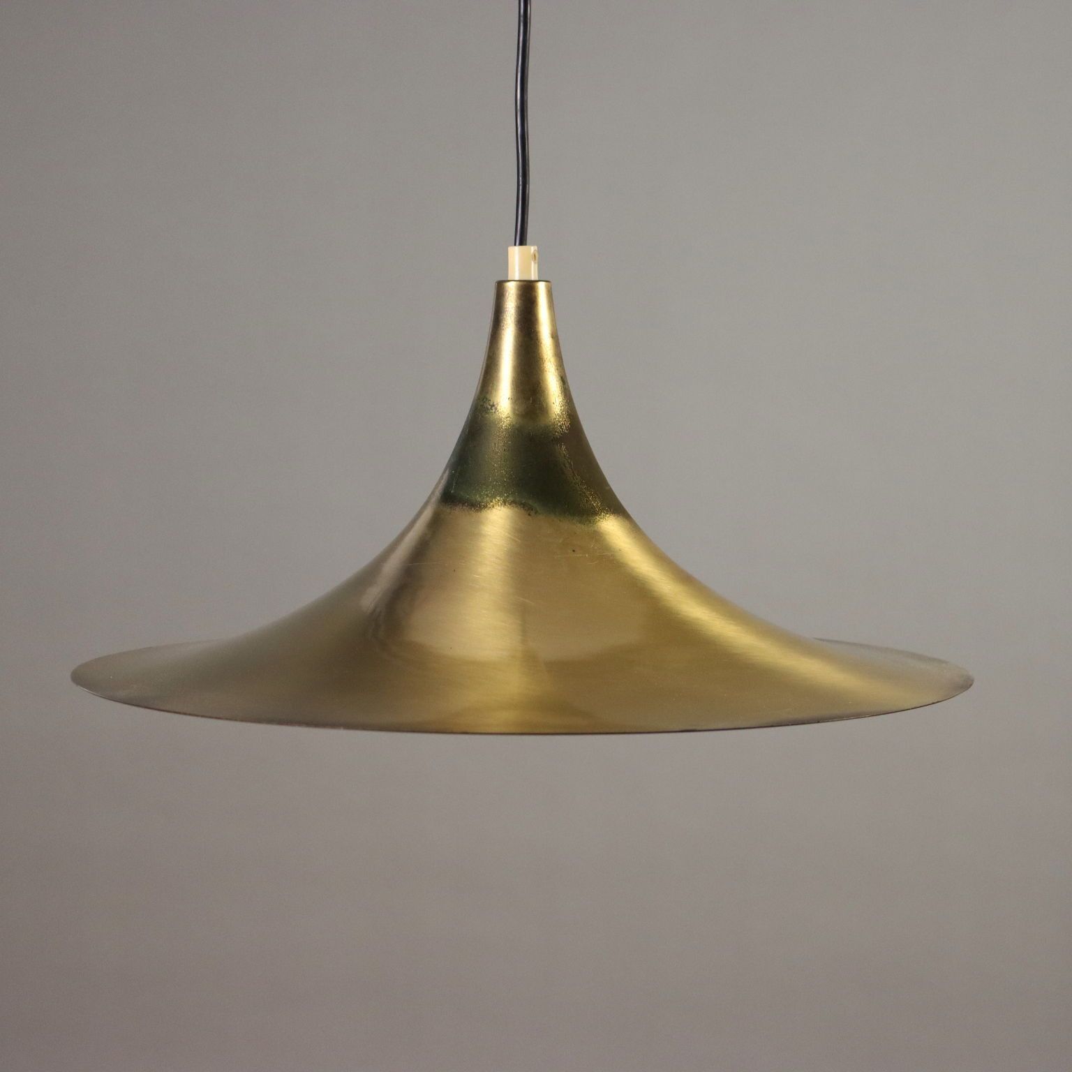 Vintage Lamp Brass Plated Aluminium Design Italian Manufacture 1960s photo for sale