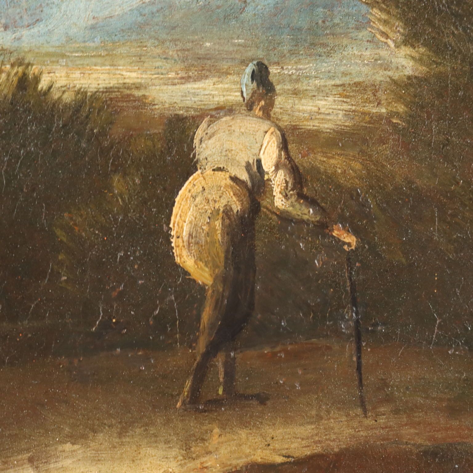 Landscape With River And Figures Oil On Canvas Italy XVIII Century photo vinterior