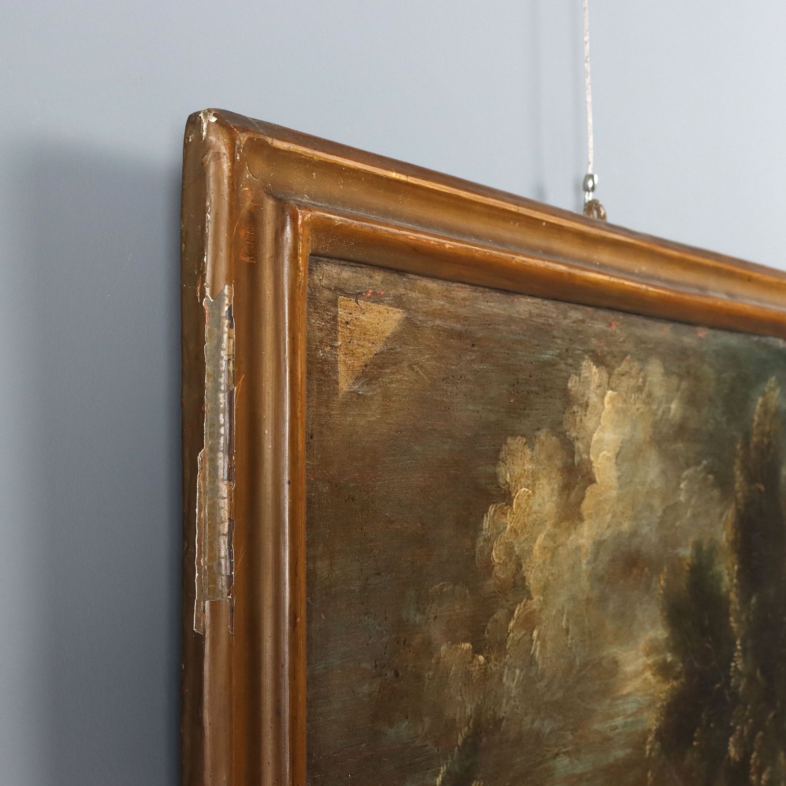 photo for sale Landscape With Figures And Herd Antique Painting XVIII Century