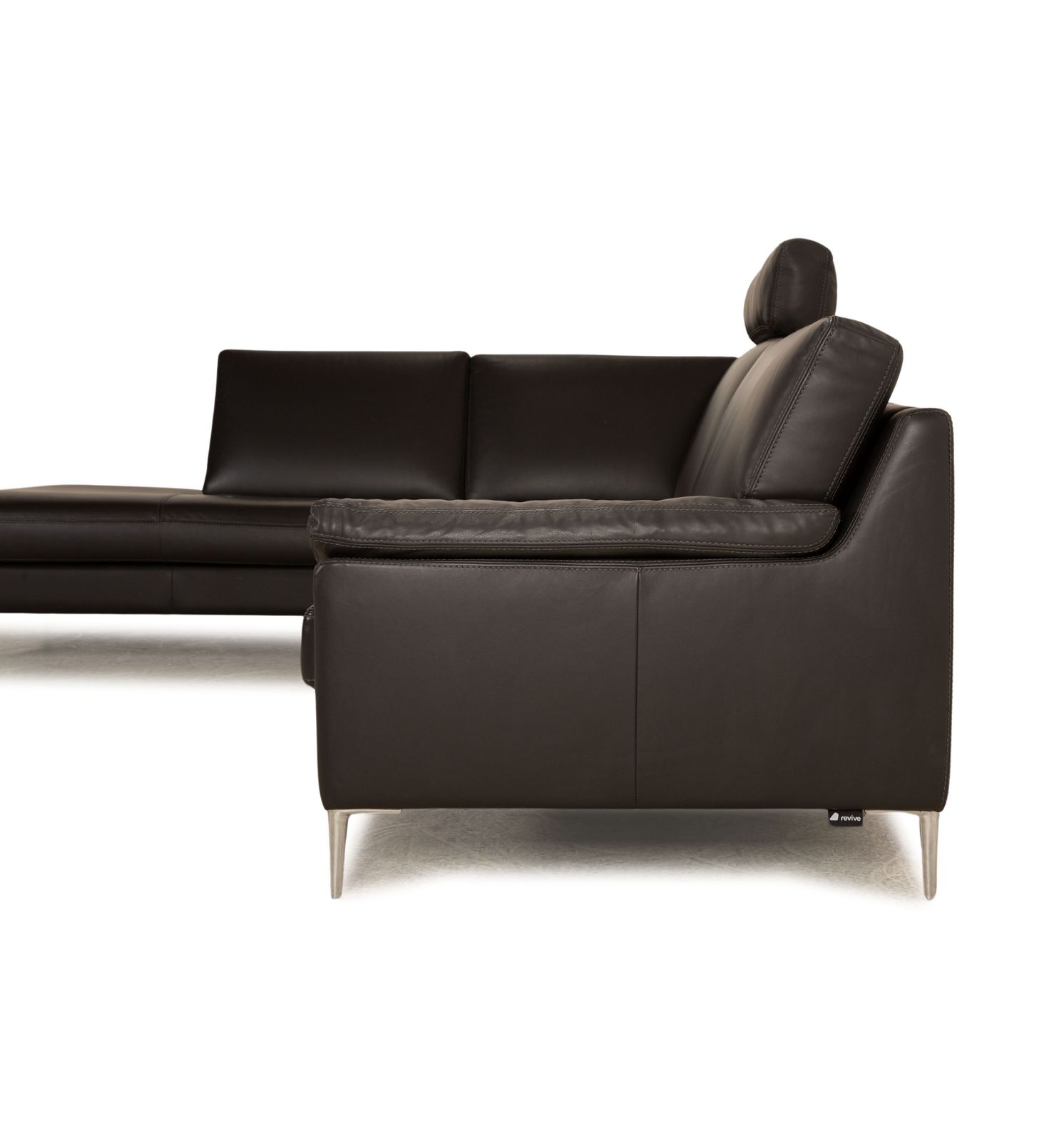 Canapé d'angle Erpo CL 650 en cuir anthracite photo vintage