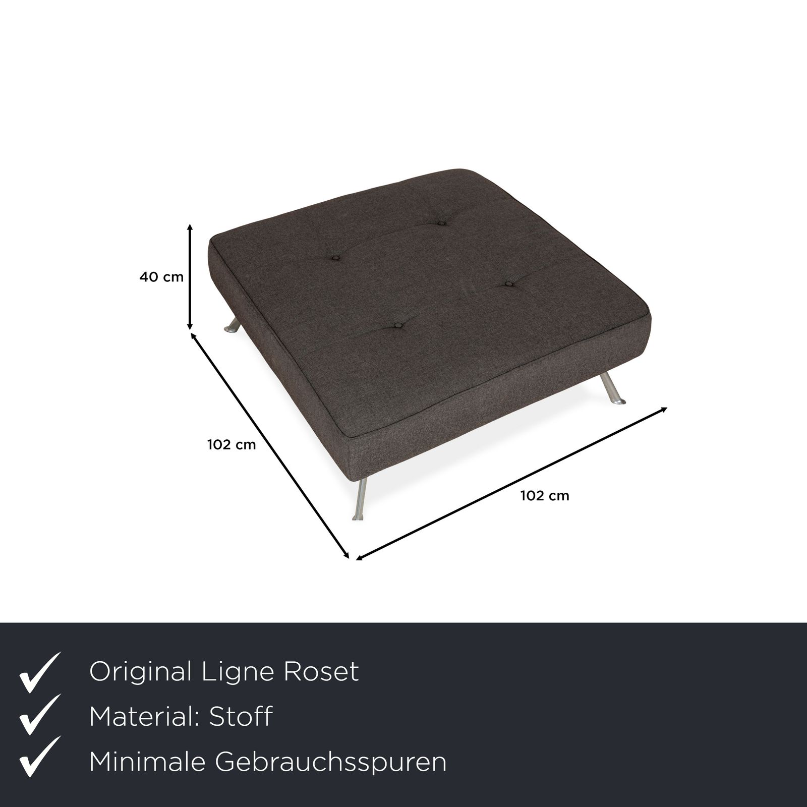 Pouf Ligne Roset Smala en tissu gris photo furniture