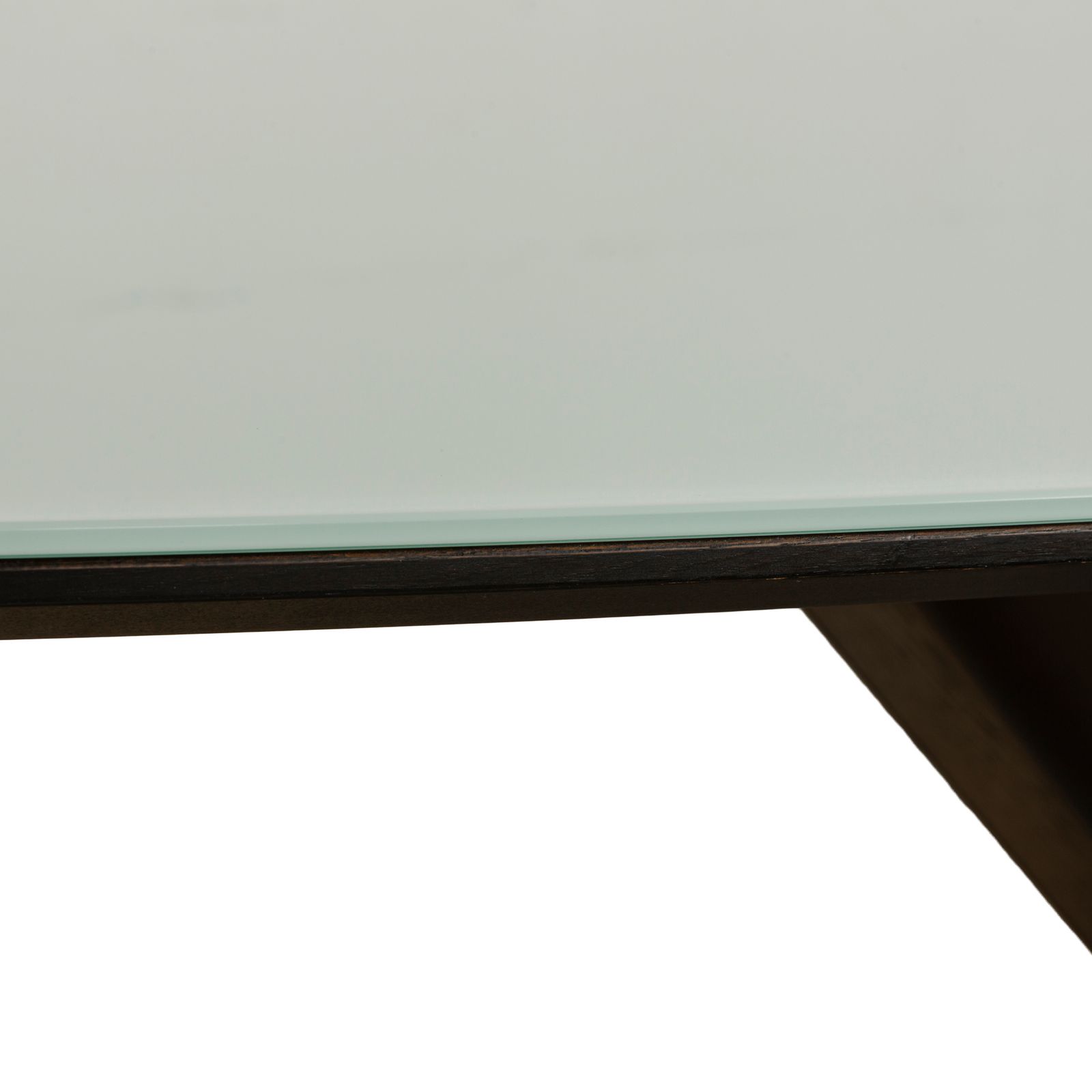 Musterring Rosario Glass Dining Table Dark Brown Wood Metal photo for sale
