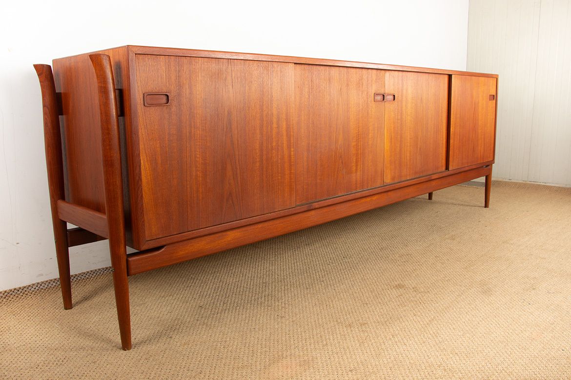 Very Large Danish Sideboard 255 Cm In Teak 1960. photo vintage
