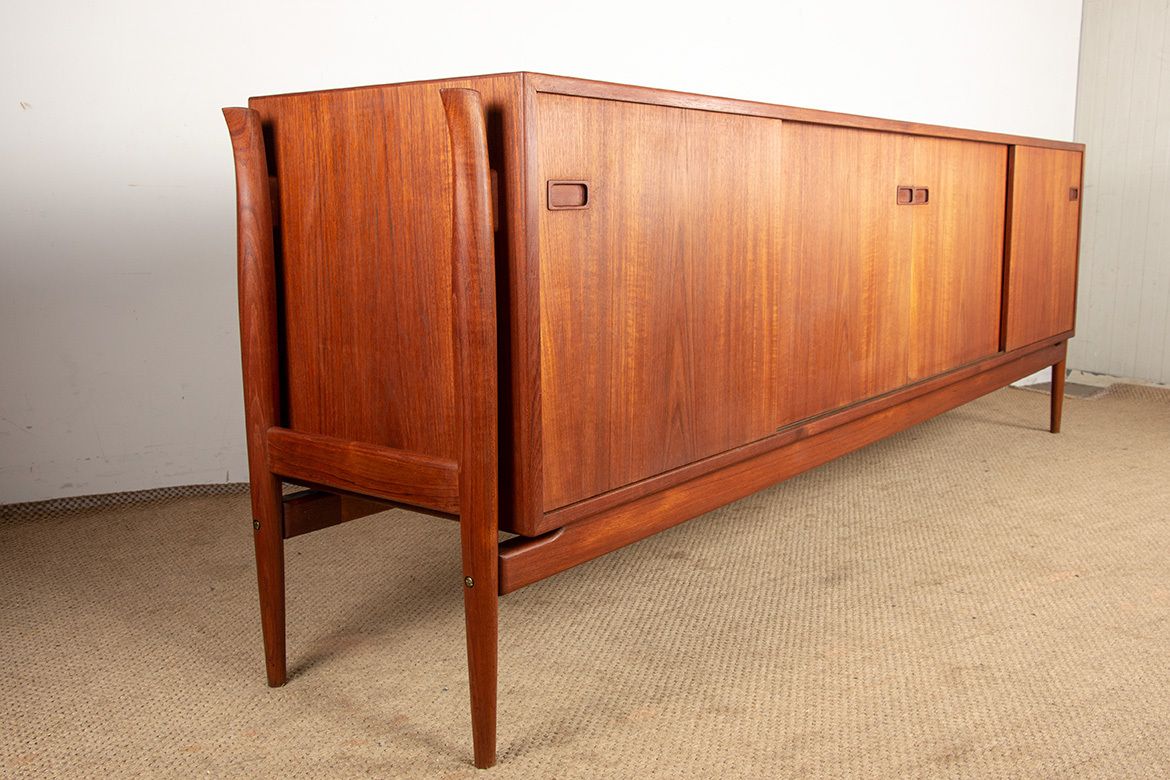 Grande enfilade danoise en teck 255 cm, 1960.