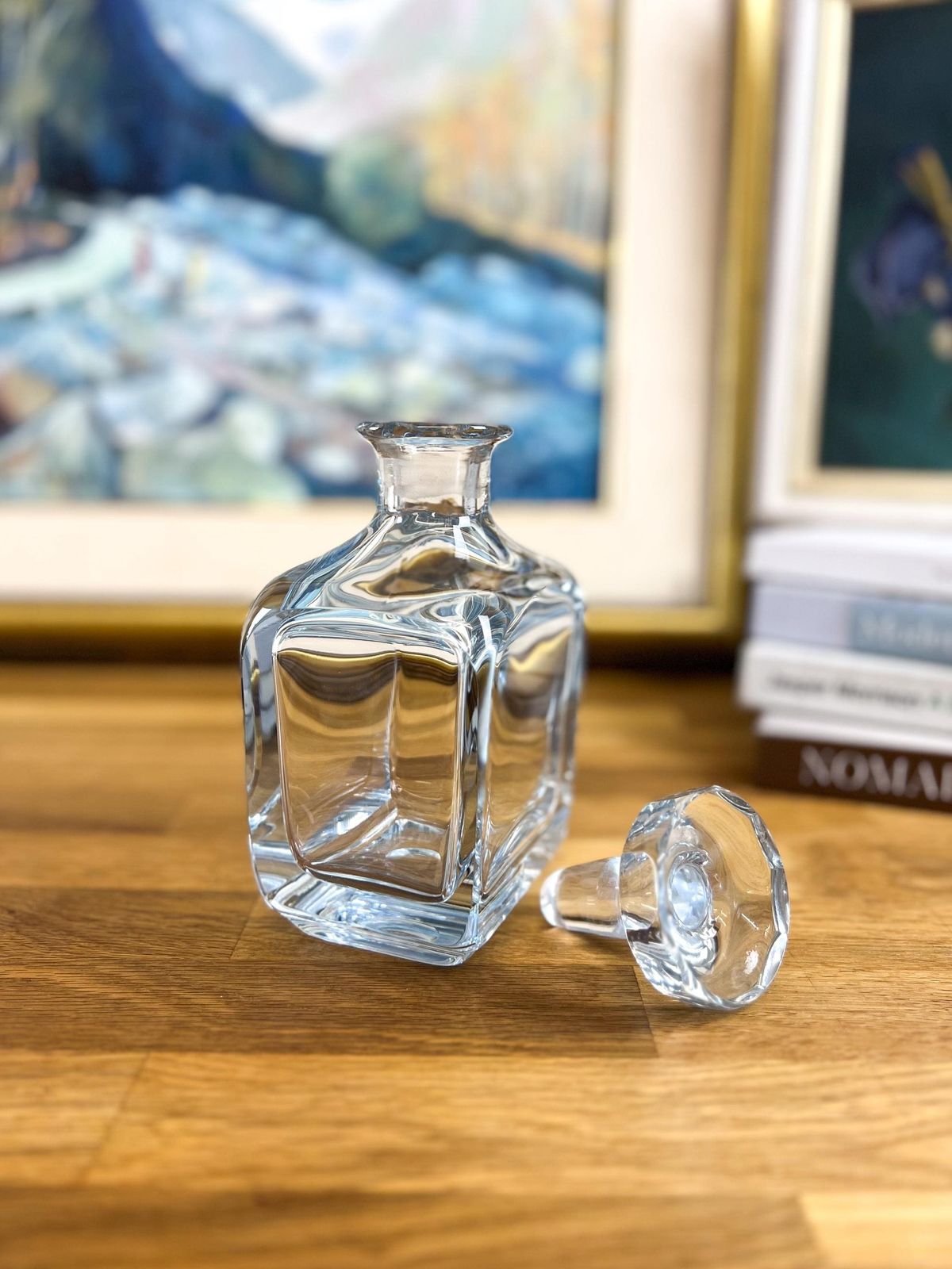 Strombergshyttan Crystal Decanter   Ice Blue Swedish Liquor Decanter   Signed Mid Century Luxurious Decanter photo Home Decor