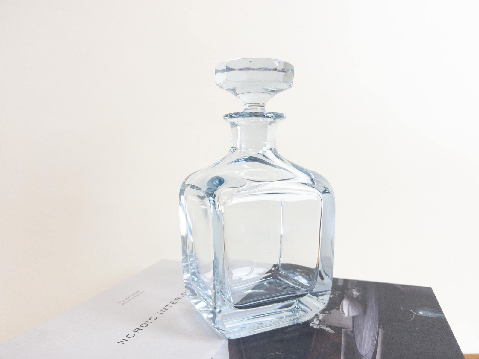 Strombergshyttan Crystal Decanter   Ice Blue Swedish Liquor Decanter   Signed Mid Century Luxurious Decanter photo buy