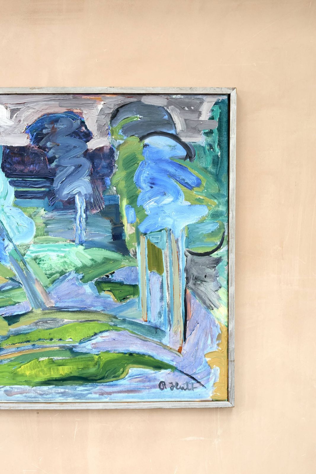 Ragnar Hult C.1962 'Morning Light' Oil On Canvas photo furniture