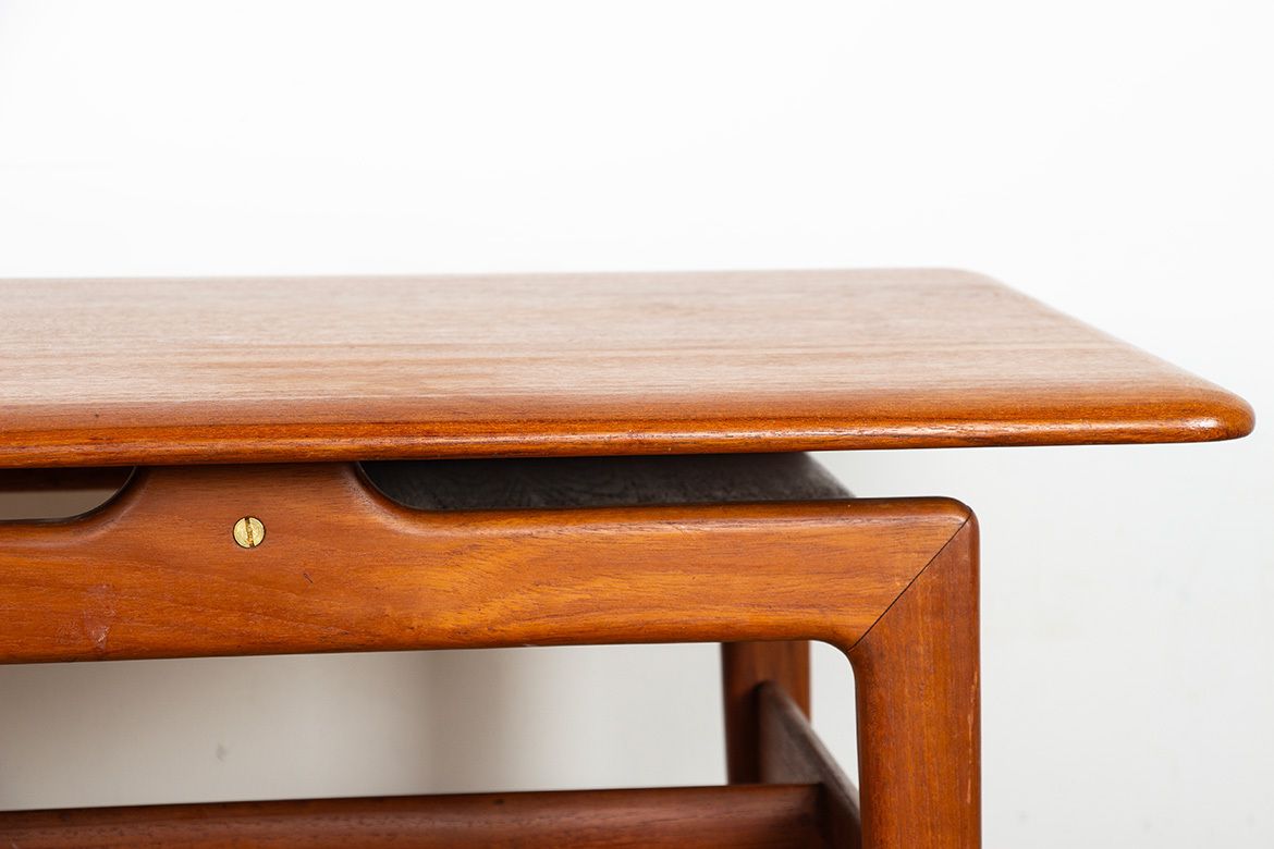 Large Danish Teak Coffee Table With 2 Side Document Holders, 1960. photo furniture
