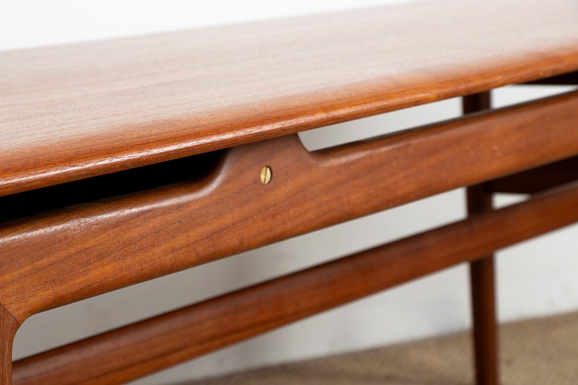 1450.0 Large Danish Teak Coffee Table With 2 Side Document Holders, 1960. photo
