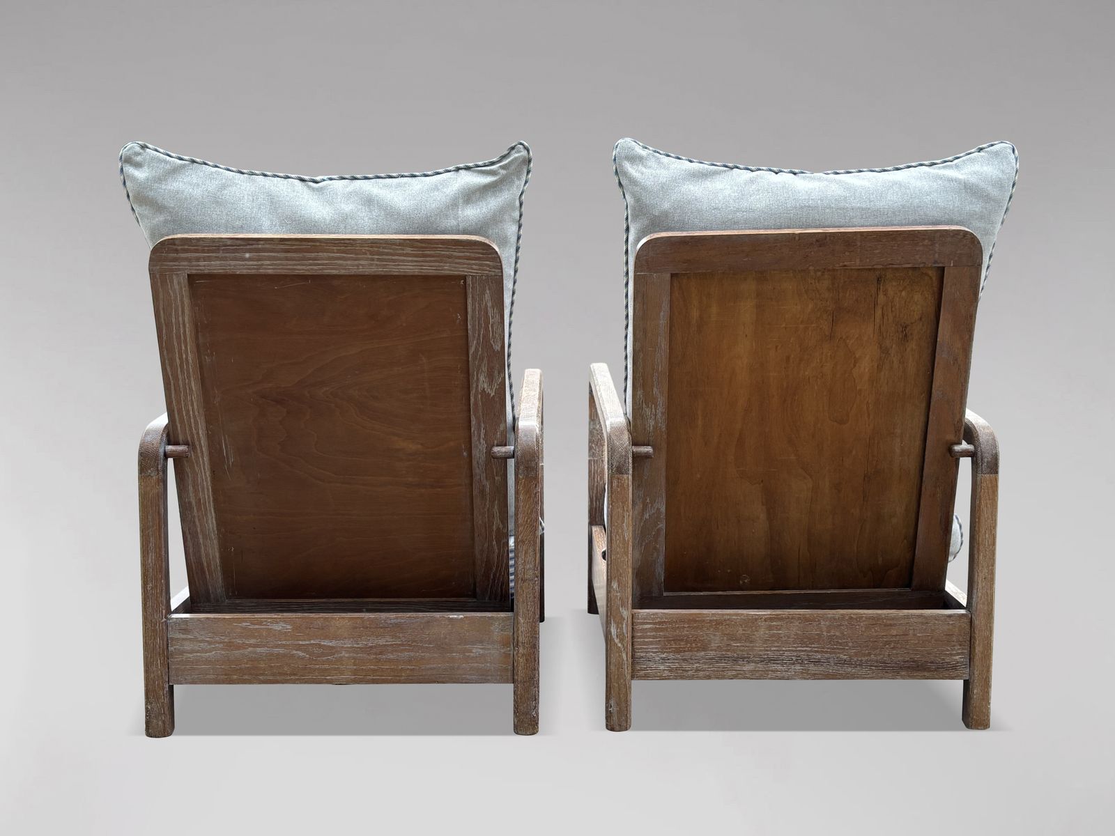 photo furniture Pair Of Reclining Outdoor Garden Armchairs In The Manner Of Liberty & Co