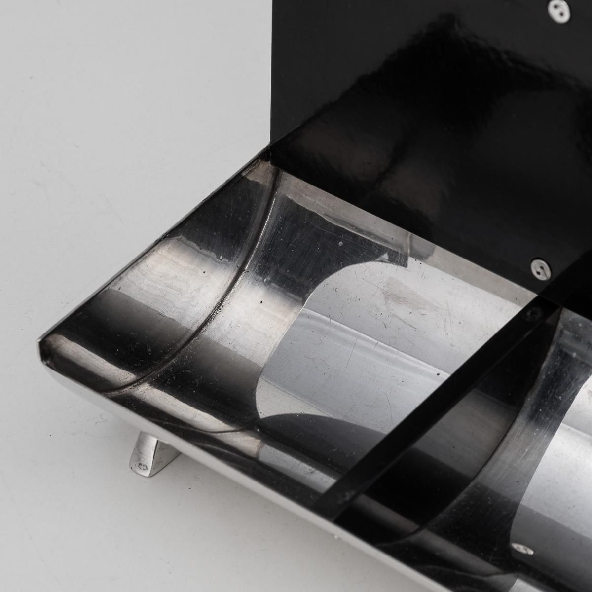 Home Decor Antique 20thc English Art Deco Solid Silver & Lacquer Cigarette Box C.1920 photo