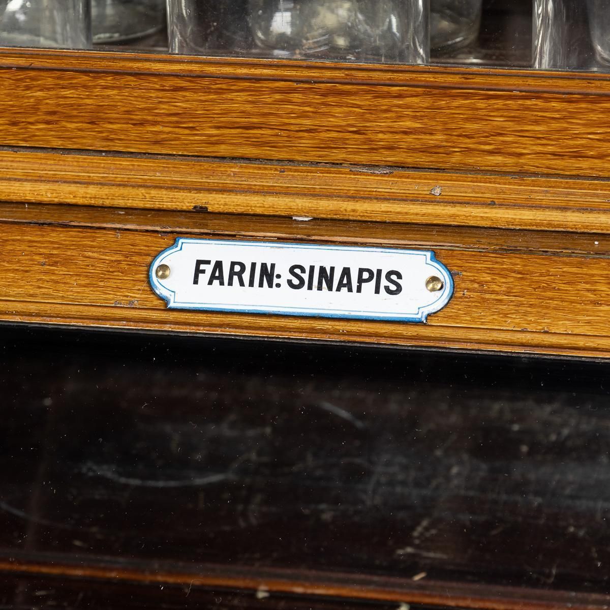 Antique 20th Century French Scumbled Pine & Glass Pharmacy Cabinet C.1900 photo vinterior