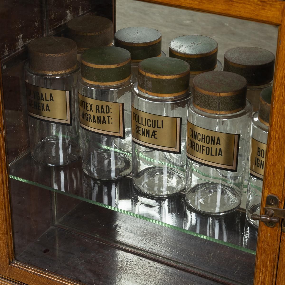 Antique 20th Century French Scumbled Pine & Glass Pharmacy Cabinet C.1900 photo buy