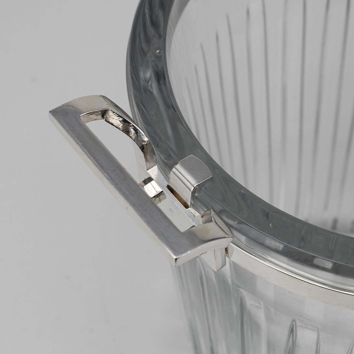 Stunning 20th Century French Silver Plated & Baccarat Glass Wine Cooler C.1960 photo 2644.0