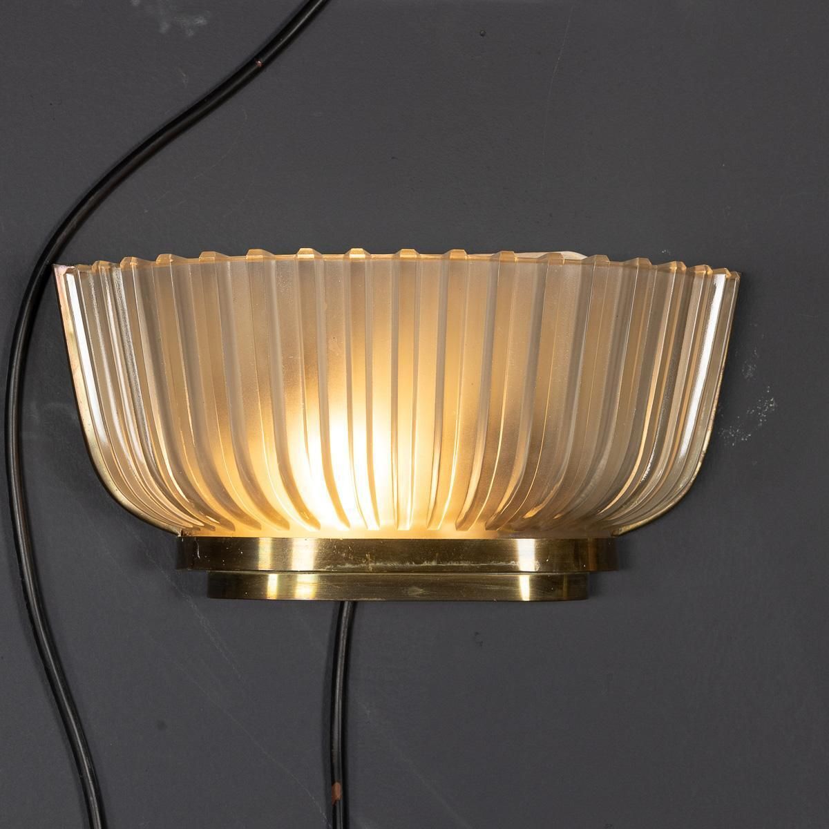 20thc Set Of Four Murano Opaque Glass Wall Sconces, Archimede Seguso C.1940 photo Lighting