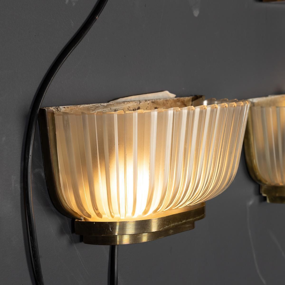 20thc Set Of Four Murano Opaque Glass Wall Sconces, Archimede Seguso C.1940 photo 6109.0