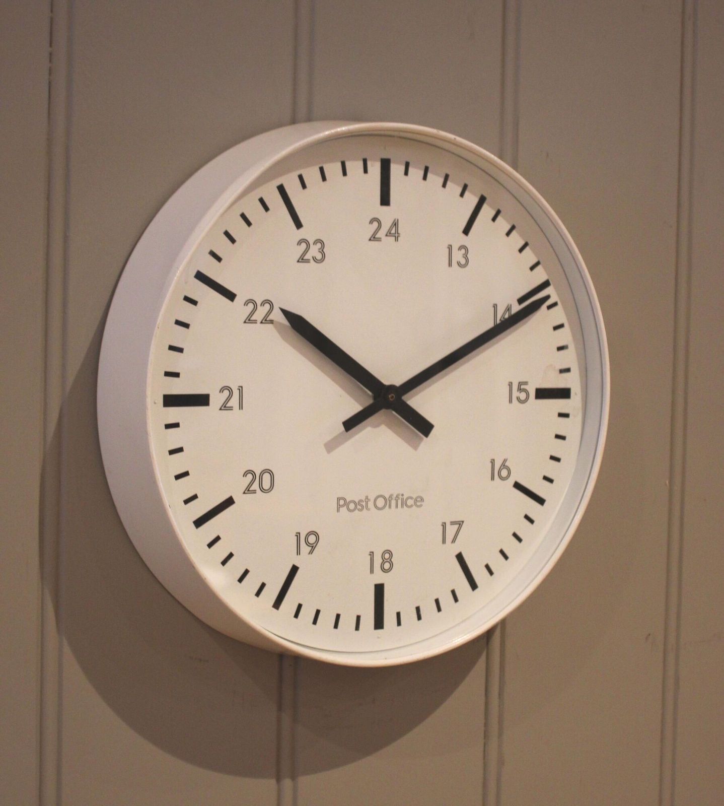 Vintage Cream Post Office Wall Clock photo vinterior