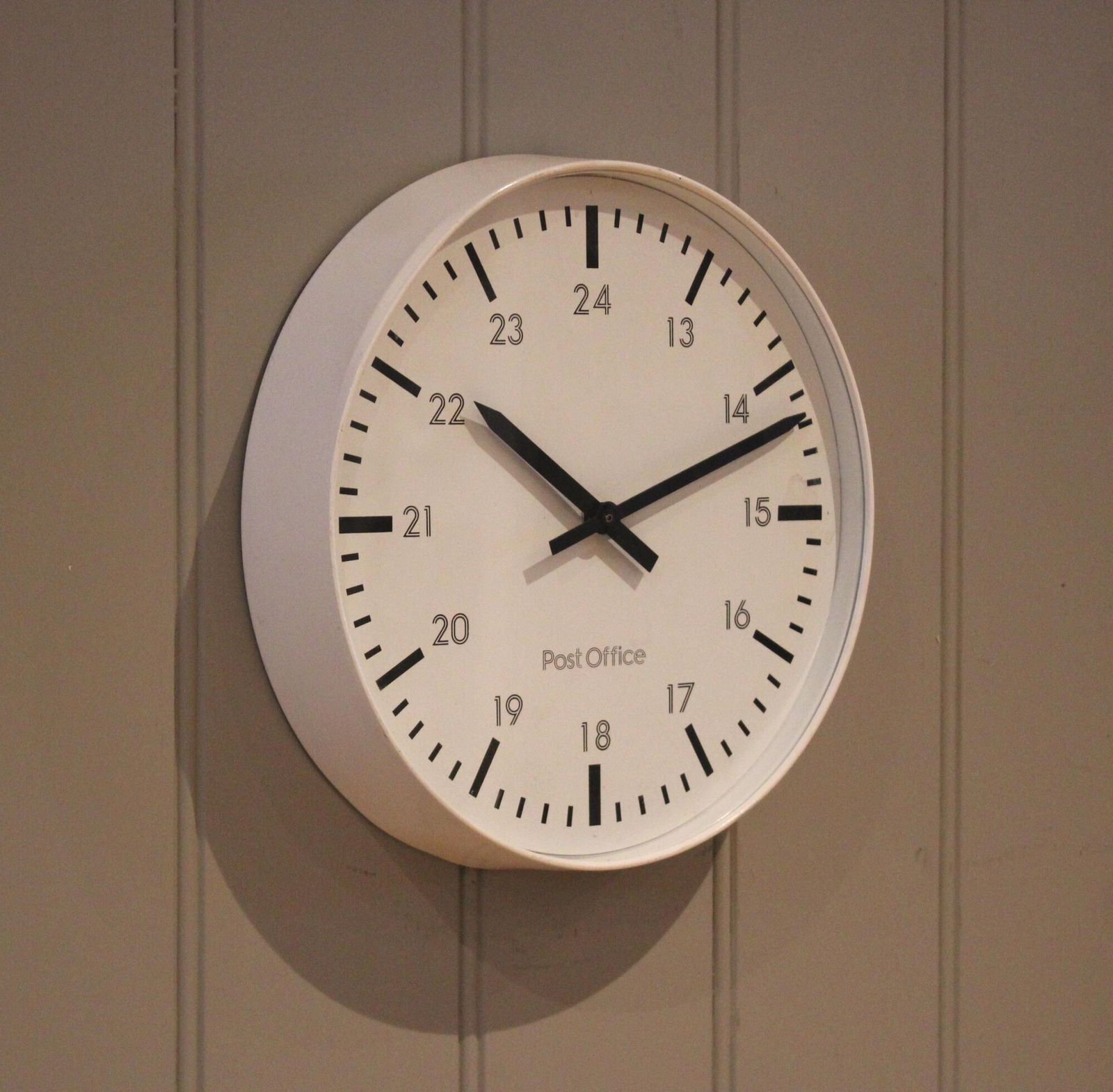 Vintage Cream Post Office Wall Clock photo vintage
