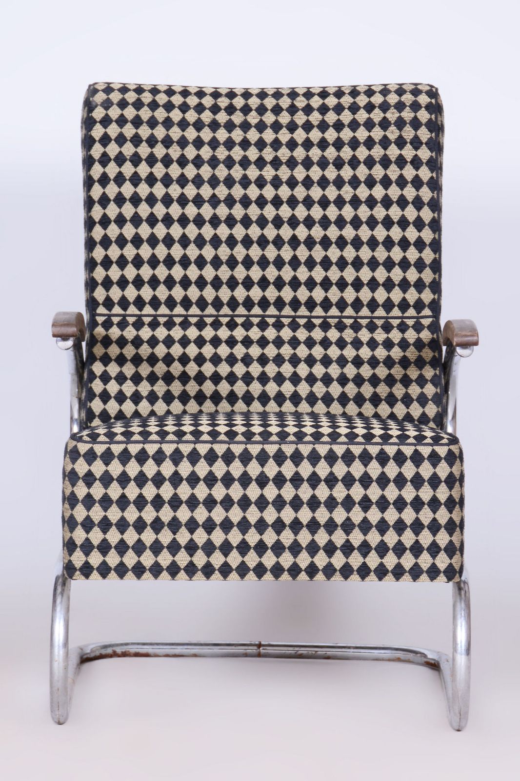 Restored Bauhaus Armchair, By Vichr A Spol., Chrome, Steel, Germany, 1930s photo Furniture