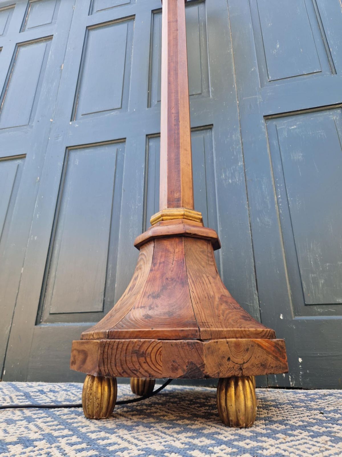 Octagonal Pine Torchere Standard Lamp photo vinterior