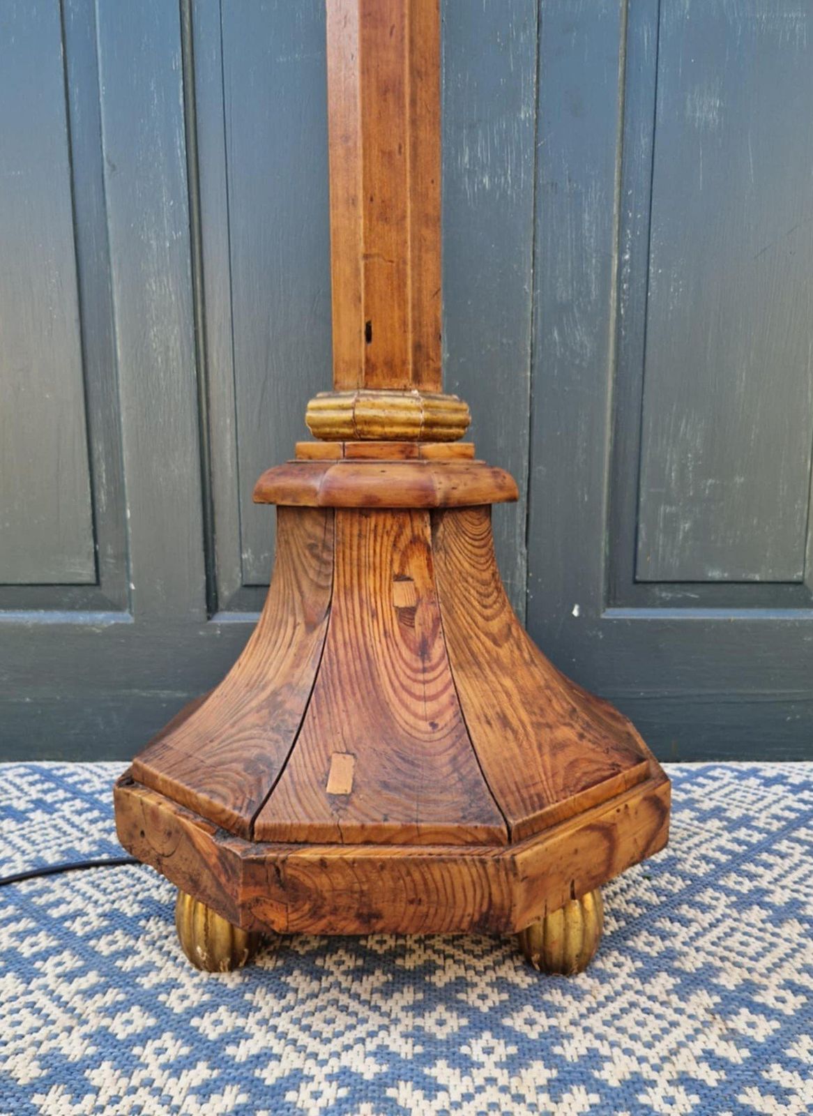 Octagonal Pine Torchere Standard Lamp photo buy