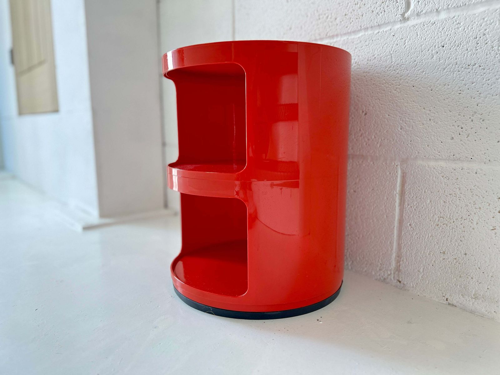 Red Kartell Componibili Two Tier Storage Unit By Anna Castelli Ferrieri photo for sale