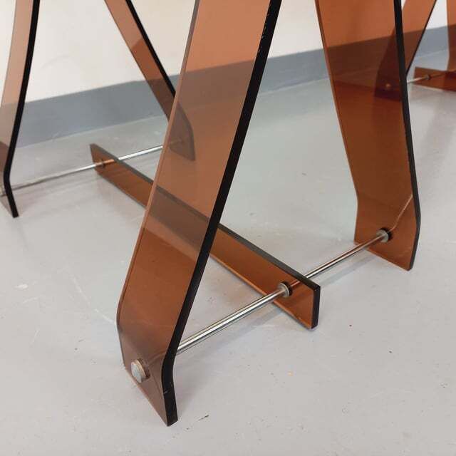 photo for sale Marcello Gacita And Pierre Tiberi Desk In Smoked Glass And Plexiglass