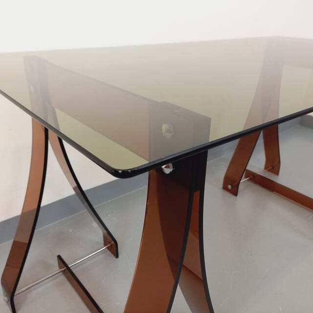 1423.0 Marcello Gacita And Pierre Tiberi Desk In Smoked Glass And Plexiglass photo