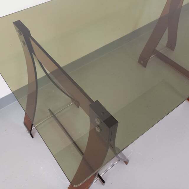 photo vinterior Marcello Gacita And Pierre Tiberi Desk In Smoked Glass And Plexiglass