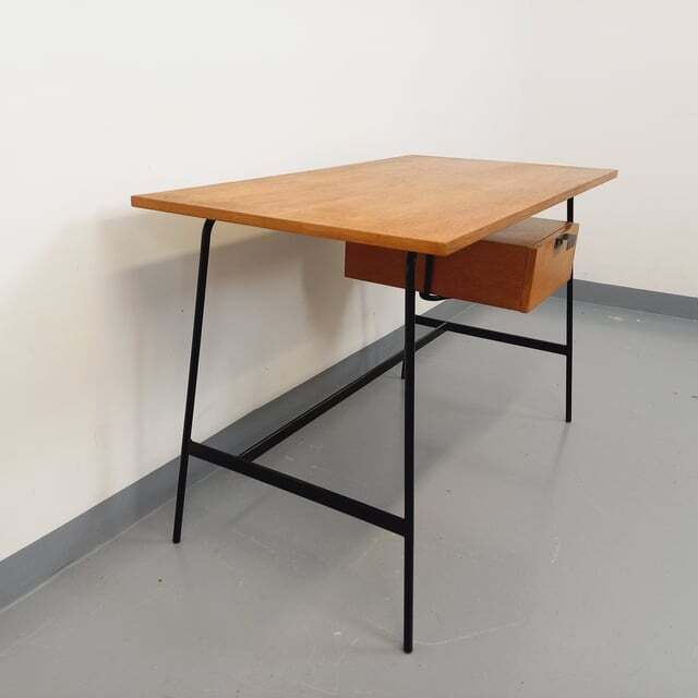 Pierre Paulin Modernist Desk In Oak And Metal photo 5926.0