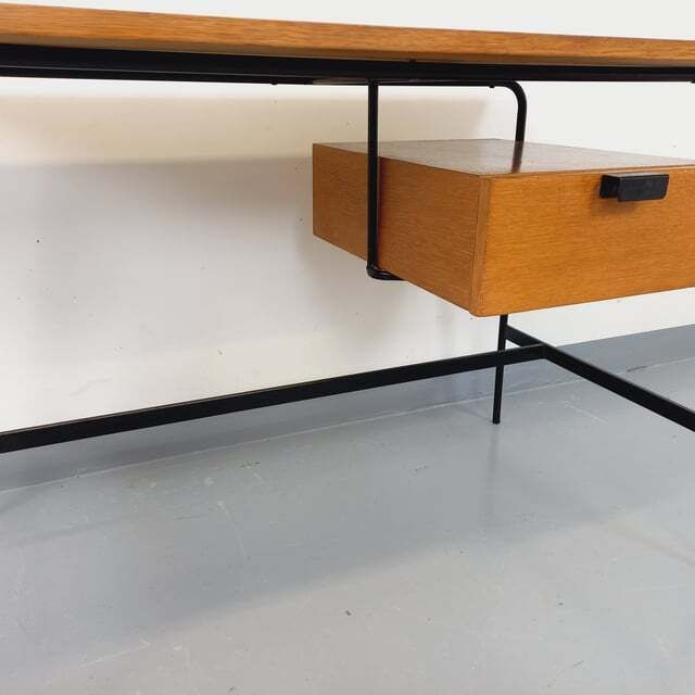 Pierre Paulin Modernist Desk In Oak And Metal photo buy