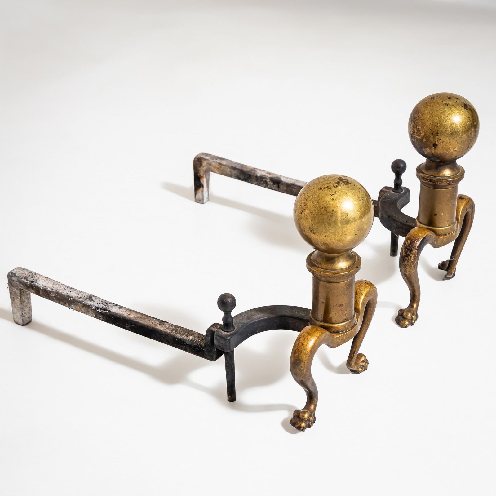 Andirons With Fireplace Tools, Late 19th Century photo Home Fixtures