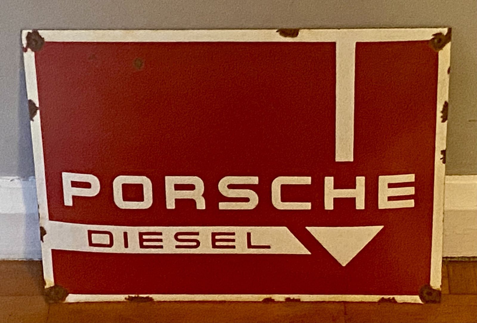 Porsche Diesel Enamel Metal Advertising Sign Showroom Dealership Dealer Garage 911 959 Macan Cayenne 912 photo 275.0
