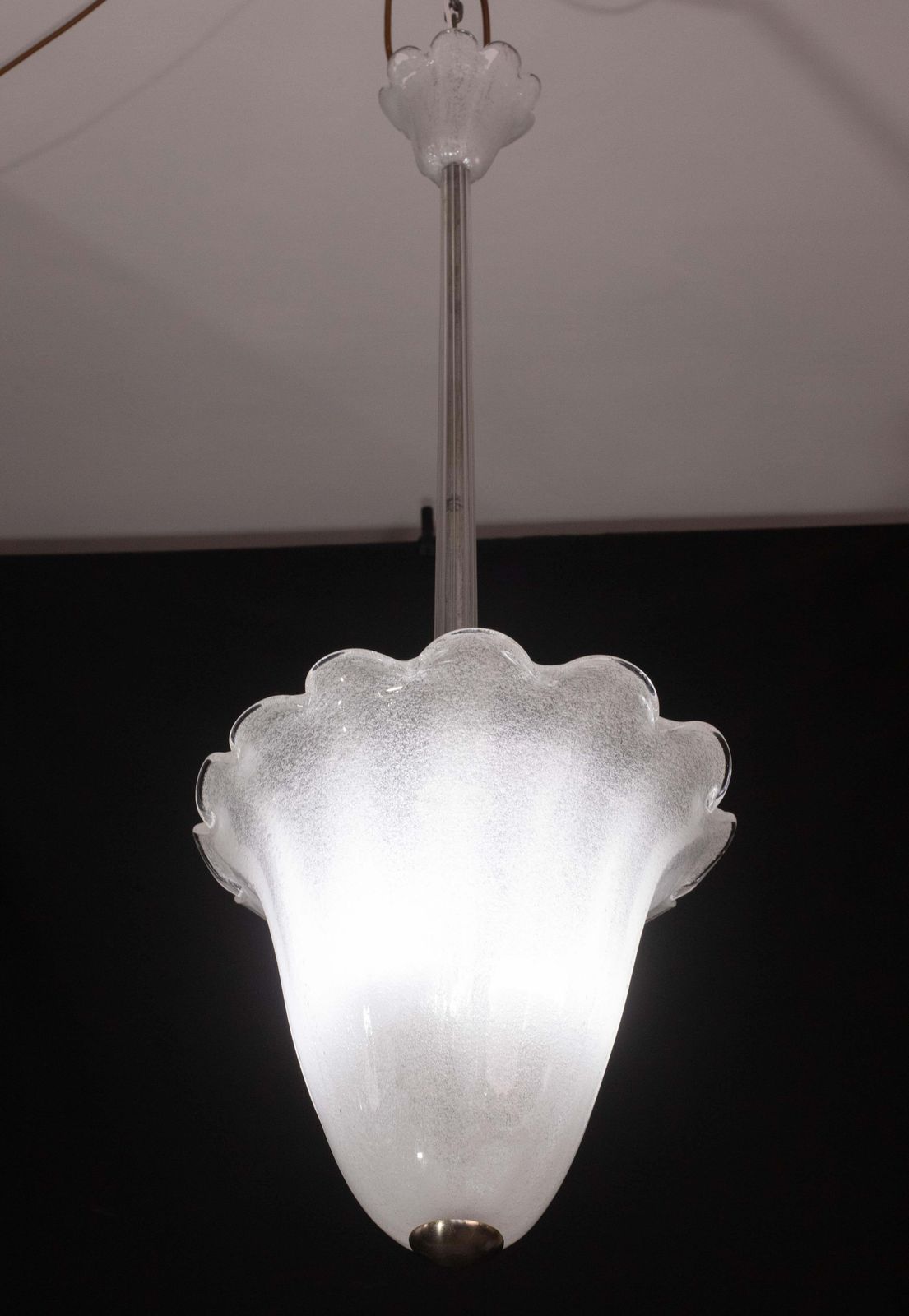 Mid Century Murano Pulegoso Glass Lantern By Seguso, 1950s photo for sale