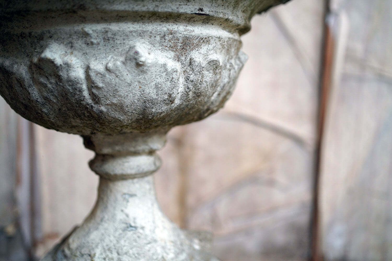 A Late 19thc Painted Stone Garden Tazza Urn On Stand C.1900 photo 800.0