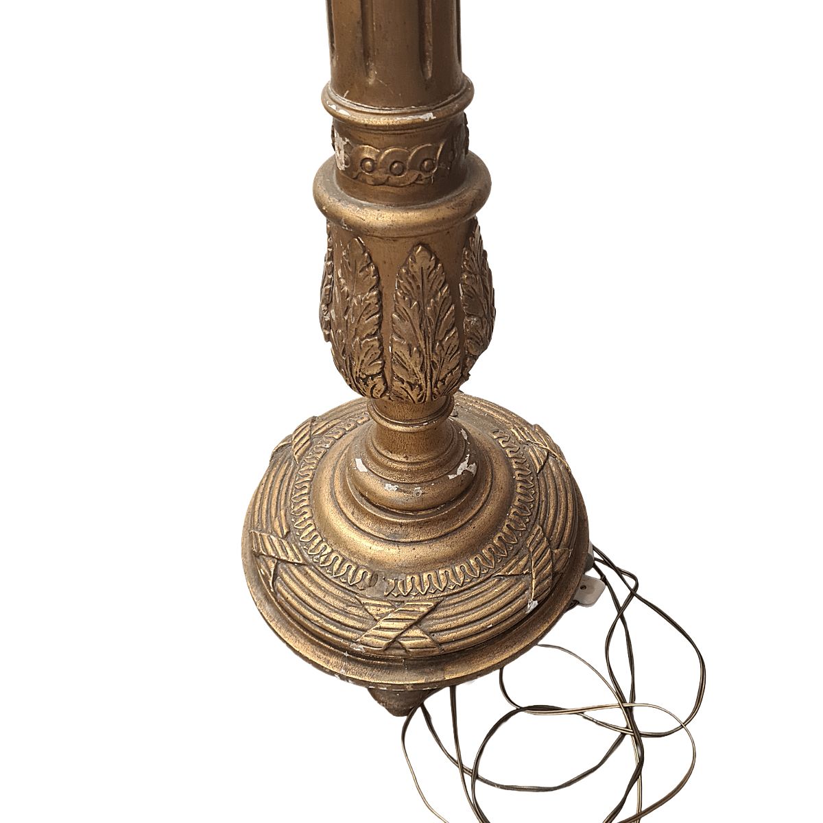 French Classic Louis XVI Style Wooden Floor Lamp, Mid Century photo vinterior