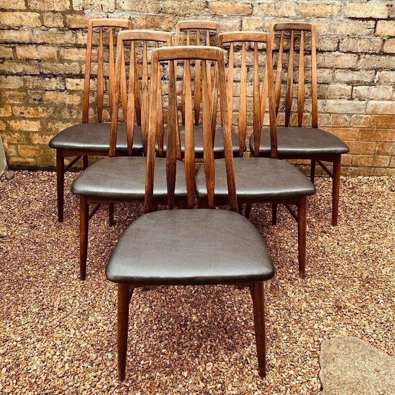 Set Of 6 Danish Rosewood Eva Chairs By Niels Koefoed For Koefoed Hornslet, 1960